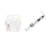Rixavleo Ensemble d'accessoires pour appareil photo Polaroid Mini 12, étui de protection transparent + sangle réglable (motif chat bleu), kit de protection 2 en 1 pour s'amuser instantanément (style 3