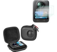 Rixavleo Ensemble essentiel pour appareil photo DJI Osmo 360, étui de transport + lot de 3 protections d'écran en verre trempé, kit de protection portable pour accessoires de caméra d'action