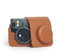 Rixavleo Étui de protection pour appareil photo compatible avec Polaroid Mini 41, sac de transport vintage en cuir synthétique avec bandoulière réglable et poche pour film (marron)