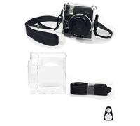 Rixavleo Étui transparent compatible avec appareil photo Polaroid Mini 99, en polycarbonate rigide, avec bandoulière réglable et miroir à selfie, résistant aux rayures et aux chutes, léger