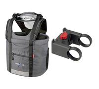 Rixen und Kaul Doggy Panier vélo pour Chien Noir, Gris, Taille Unique & 2110 - Adaptateur de Guidon - Noir