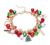 RIXERKOC Bracelet de Noël pour femmes, Accessoires de Noel Colorés avec Flocon de Neige et Arbre de Noel, Bracelet à Breloques en Perles, Cadeaux de Fête de Noël Originaux