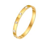 RIXERKOC Bracelet en Zircone Cubique plaqué Or 18k Or Rose Argent Titane Acier Bijoux avec Cristal Cadeaux pour Fête des Mères Saint Valentin Mariage Couples