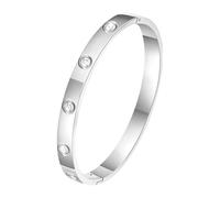 RIXERKOC Bracelet en Zircone Cubique plaqué Or 18k Or Rose Argent Titane Acier Bijoux avec Cristal Cadeaux pour Fête des Mères Saint Valentin Mariage Couples