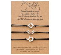 RIXERKOC Bracelets Amitié Coeur Cercles Amour Noeud BFF Bracelets Infini Soleil Moom étoile Distance Souhaits Assortis Bijoux Cadeaux Noël Pour Femmes Filles Meilleures Amies
