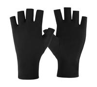 Rixotix 1 paire de gants UV pour ongles, 18,5 x 8 cm, mitaines pour femme, gants de manucure, protection pour cyclisme, conduite, pêche, fitness (noir)