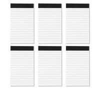 Rixotix Lot de 6 bloc-notes A7 - 30 feuilles/bloc de notes - Mini bloc-notes ligné - Petit bloc-notes A7 - Bloc de rechange pour le travail, le bureau, la maison, l'école