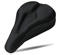 RIXOW Housse de Selle de Vélo, Couvre Selle Velo Ergonomique, Coussin Selle Velo Mousse à Mémoire de Forme Confortable, 28x18cm Coussin Velo pour Vélo de Route, E-Bike, Vélo d'exercice (Noir 1)