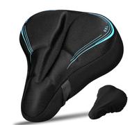 RIXOW Housse de selle en gel pour VTT, vélo d'intérieur, araignées, ajustement universel, noir, imperméable, respirant, absorbant les chocs, antidérapant