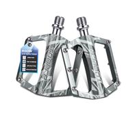 RIXOW Pédales de Vélo avec Roulements étanches du, 9/16" Pédales Plates Légères, Pédales pour Vélo de Course/VTT Antidérapante en Alliage d'aluminium CNC, Bike Pedals Set avec Axe en Chromoly