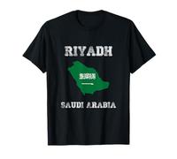 Riyad Arabie Saoudite Vintage Arabie Saoudite Drapeau Carte T-Shirt