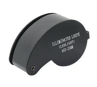 RIYAN La Loupe Pliante à Double Lampe LED 40 Fois Convient à la Collection et à L'Appréciation de en Jade, Noir Durable