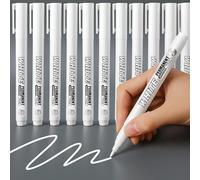 RiyaNed stylo blanc,12 Marqueurs permanents,Imperméable et à séchage rapide, largeur de trait 2 mm, convient pour la pierre, le bois, le verre, la céramique, la toile, les pneus et les textiles.