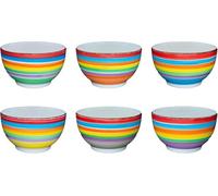 Riyashop Lot de 6 bols à céréales en faïence - Pour petit-déjeuner - Bols à soupe - Multicolore (Ibiza)