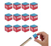 Riybyds 12 Pièces Craies de Billard Bleues, Craie de Billard au Carbonate de Calcium, Craie de Billard au Carbonate de Calcium, Améliore la Précision et la Durabilité de la Queue (12 PCS)