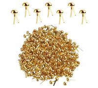 Riybyds 300 Pièces Attaches Parisiennes Métalliques Dorées, Clips Bipodes à Tête Ronde, Scrapbooking Accessoires, Pinces à tête Ronde, Mini brads, pour Scrapbooking, DIY, Cartes et Artisanat