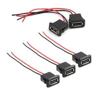 Riybyds 5 Pièces Prises USB 3A à 2 Broches, Connecteurs USB Femelles avec Boucle à Rainure à Pression,pour Vidéosurveillance, Audio de Voiture, et Appareils Domestiques, Tension Max 20V