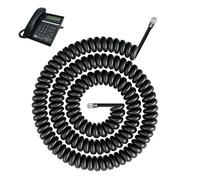 Riybyds 5M Câble Téléphonique Spiralé, Cordon RJ9 à RJ9 Flexible et Extensible, Câble de Téléphone Fixe, Résistant et Durable, Convient pour plusieurs modèles de téléphone, Noir