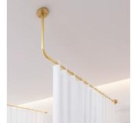 RIYI.FANRONG Rideau de Séparation pour Salon de Beauté，Tringle À Rideau de Douche en L avec Support Métallique，Tringle À Rideau de Vestiaire Commercial À Fixation Murale Rideau de Séparation de Pièce