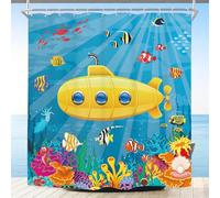 Riyidecor Lot de 12 rideaux de douche en plastique pour enfants - Motif marin sous-marin - 182 x 183 cm