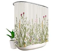 Riyidecor Rideau de douche extra large de 274,3 x 183 cm avec 18 crochets métalliques pour salle de bain, fenêtres, balcons, tissu polyester imperméable 274,3 x 183 cm