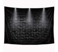 Riyidecor Tapisserie murale noire 152,4 x 202,4 cm Décoration murale Éclairage de scène simple vintage shabby chic Tapisserie cool industrielle moderne à suspendre Chambre salon