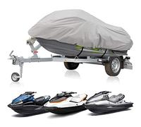 RIYIFER Housse de Jet Ski Imperméable, 2-3 Personnes Jet Ski Housse de Rangement en Tissu Oxford 600D Remorquable PWC pour la Protection du Bateau,Gris,106~115"(L3.65m×W2.4m)