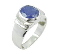 RIYO Bague edelstein 925er en Argent Sterling plaqué Or Rouge, Lapislazuli Blauer steinsilberring