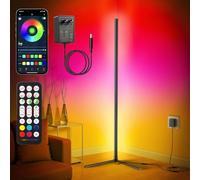 riyo Lampadaire LED, Lampadaire sur Pied avec APP et Télécommande, Lampe LED d'Angle avec 16 Millions Couleurs et 300 Modes, Musique Sync et Temporisation, pour la Salon, Chambre et Salle de Jeux