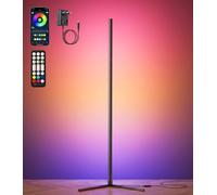 riyo Lampadaire LED sur Pied Salon 2400LM, 146cm RGBIC Lampadaire LED, Noir