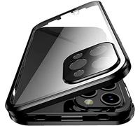 Riyueyi Anti-Espion Case pour Iphone 13 Mini/13/13 Pro/13 Pro Max Caméra Arrière Protecteur Magnétique Double Côtés Verre Trempé Anti Peep Écran Protection Coque,Noir,for 13 Mini
