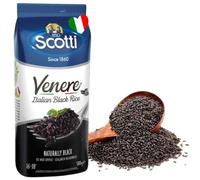 Riz aux grains noirs, 1,1 lbs (500g), Produit italien, Riz Scotti, Vénus, Riz intégral de qualité supérieure, sans blé, blé sauvage intégral antique, (500 g (1,1 lb),