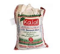 Riz Basmati Kajal Premium 1 x 5kg - Riz premium à grains longs, aromatique et moelleux, idéal pour les plats traditionnels, de haute qualité, sans gluten, végétalien, riche en nutriments