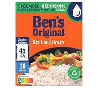 Riz Ben's Original en sachet cuisson rapide x4 - 10min! 500g (4x125g) - Prêt en un clin d'œil! - Le Lot De 4
