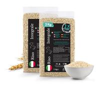 Riz Carnaroli Complet d'Italie 2 kg (2x1 kg) - Riche en Fibres | 2 sachets de 1 kg de riz Carnaroli complet d'Italie, cultivé à Vercelli, riche en fibres et naturellement sans gluten