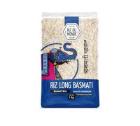 RIZ DU MONDE - Riz Long Basmati Aromatique Savoureux, Grain Léger et Parfumé, 1 kg