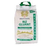 Riz Gluant Thaïlandais Oiseaux Céleste Qualité Premium 5kg/Sac - Expédition depuis France par la Sté Bo Time - Un sachet de chips à la crevette 200g offert par commande (10, Kilogrammes)