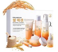 Riz Kit de soin du visage 6 pièces Rituals Coffret cadeau pour femme hydratant et élasticité de la peau avec nettoyant, tonse, sérum, lotion, crème pour les yeux, crème pour le visage