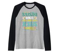 Riz Sushi ET Jesus Christ Manche Raglan