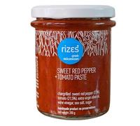 Rizes Greek Delicatessen Pâte de Poivrons Rouges et Tomates 200 g | Crème de Poivron Grecque Artisanale | Tartinade Méditerranéenne Naturelle Sans Conservateurs | Sauce Vegan & Végétarienne