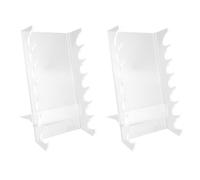 RIZGHWOY 2pcs Acrylique Makeup Brush Brusher Vanity Organizer Organizer Brush Sechying Rack avec Design de Créneaux Horizontaux pour Les Amateurs de Maquillage des Artistes