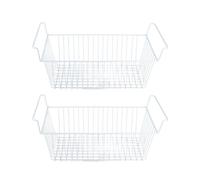 RIZGHWOY 2PCS Freinez Organizer Bins, Panier de Rangement en Fil d'acier Haute capacité avec poignée pour congélateur (L56,5 cm x l25,2 cm x h24 cm, poignée 7 cm)