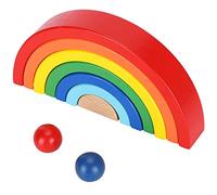 RIZGHWOY Arcoiris Wood Labor Blocs de Construction Colorés pour Le Développement de Compétences Pratiques des Jouets éducatifs pour Les Garçons et Les Filles