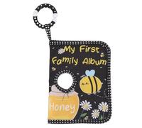 RIZGHWOY Baby Soft Photo Album pour bébé Baby Soft Toddlers Family Book With Safe Mirror, sur le Thème des Abeilles, Tient 17 Photos, pour les Tout-petits