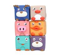 RIZGHWOY Blocs de Construction Souples Empilables, Motifs de Dessins Animés Mignons, Blocs de Construction Souples pour Les Tout-Petits et Les Bébés, Paquet de 6 pour Bébés, Jouets Sensoriels pour