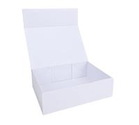 RIZGHWOY Boîte Cadeau Magnétique à Rabat, 26 X 19 X 8 Cm, Boîte Cadeau Blanche de Saint-Valentin pour Cadeaux avec Design Pliable et Robuste, pour Demoiselle D'honneur, Mariage, A (WHITE)