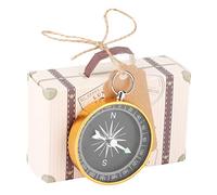 RIZGHWOY Boîtes de Bonbon avec des Motifs de Voyage avec une Boussole élégante et un Chanvre à Accrocher, Idéal pour les Jeux pour Bébés et les Cadeaux de Vacances (GOLD)