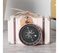 RIZGHWOY Boîtes de Bonbon avec des Motifs de Voyage avec une Boussole élégante et un Chanvre à Accrocher, Idéal pour les Jeux pour Bébés et les Cadeaux de Vacances (Or rose)