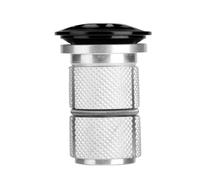 RIZGHWOY Capuchon Supérieur de Vélo, Potence de Vélo, Fourche en Alliage D'aluminium, Bouchon D'extension pour Pivot de 1 Pouce et 1,25 Pouce, Remplace L'écrou étoile et la clé Hexagonale (Black)