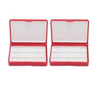 RIZGHWOY Coffret d'aquarelle Portable, Paquet de 2 avec Palettes, Rangement d'art en Plastique Compact pour Les Voyages, Les Artistes Débutants et Professionnels (Boîte Rouge, 12 Grilles)